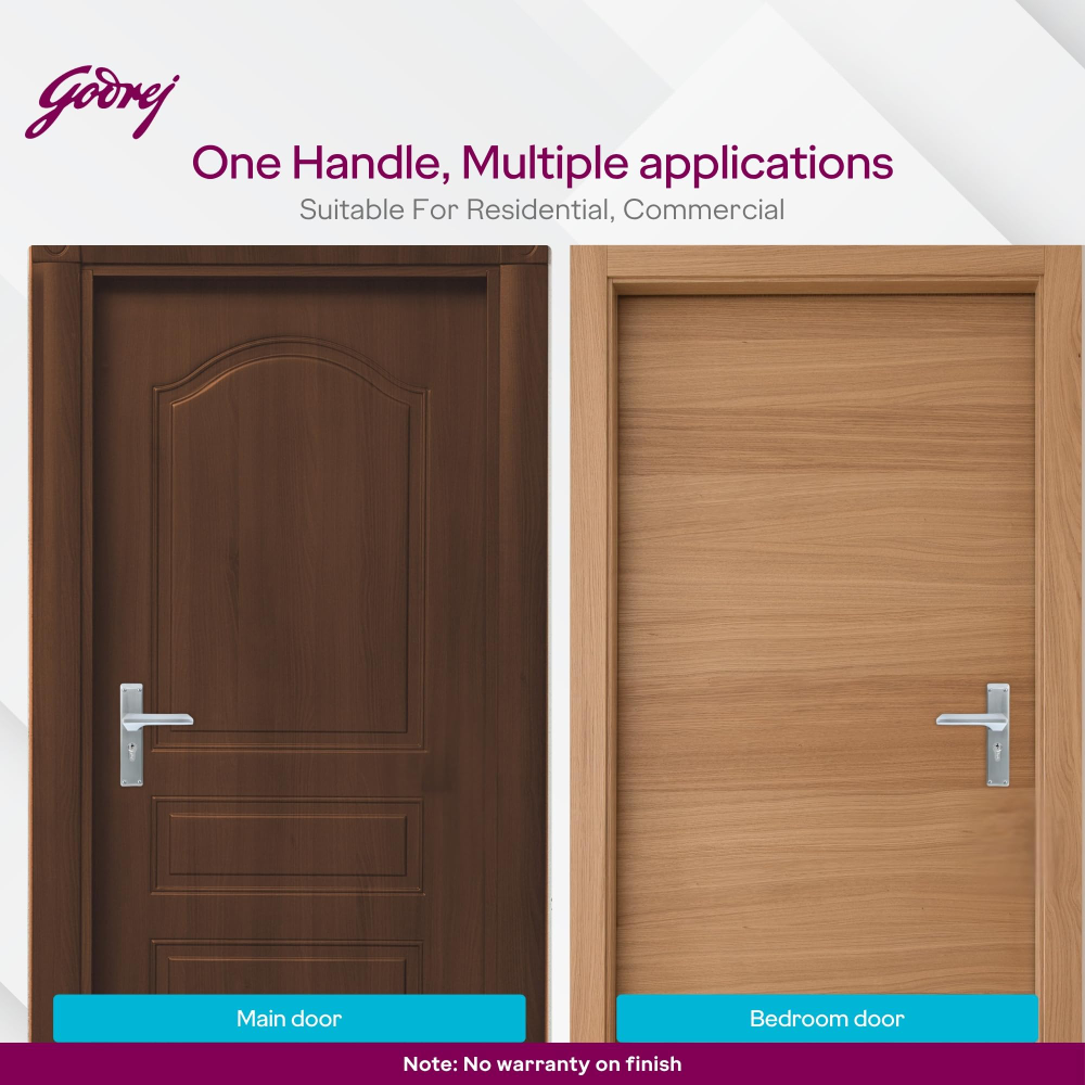 Godrej Mortise Lock | 200mm Plate | 5 inch handle | NEH 23 | Double Throw Deadbolt | 3 Keys | Reversible Left or Right Handed | Door Lock For Home, Main Door | Satin Steel Finish | 5 Year Warranty